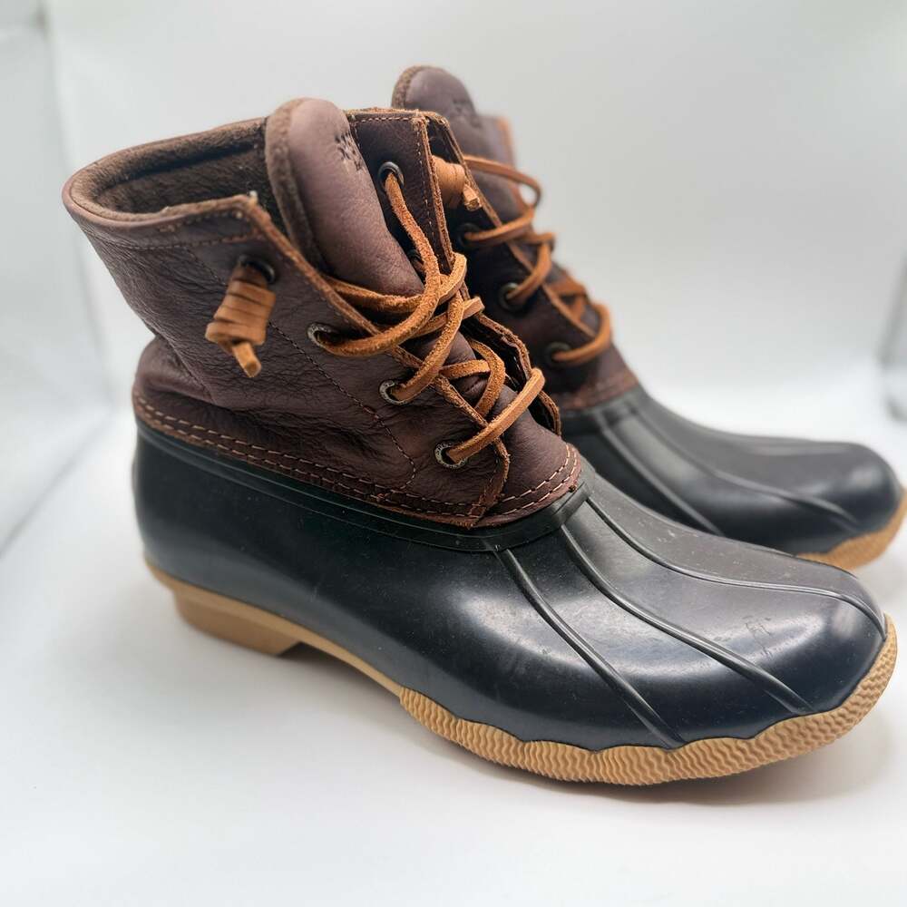 Sperry Women's Saltwater Duck Boot Tan/DK Brown Size 6.5 M (US) (ST91176)
